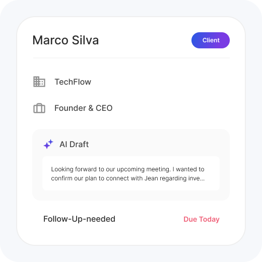 Genify contact card interface